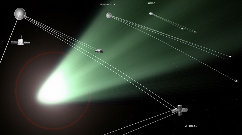 Conceptual art of 3I/ATLAS being observed