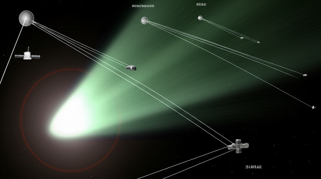 Conceptual art of 3I/ATLAS being observed